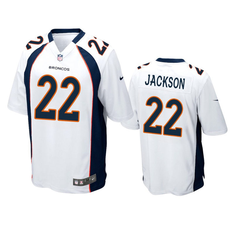 Mens Denver Broncos #22 Kareem Jackson Nike White Vapor Untouchable Limited Jersey