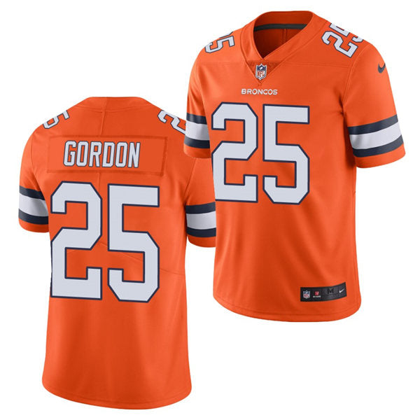 Men’s Denver Broncos #25 Melvin Gordon III Orange Nike NFL Vapor Untouchable Color Rush Limited Player Jersey