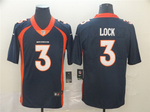 Men’s Denver Broncos #3 Drew Lock Navy Nike NFL Vapor Untouchable Limited Jersey