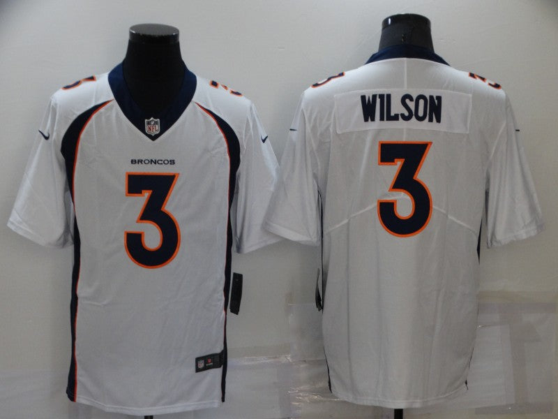 Men’s Denver Broncos #3 Russell Wilson Nike White Vapor Untouchable Limited Jersey