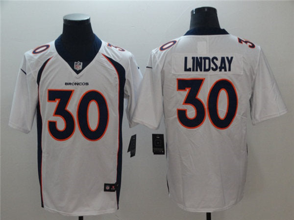 Men’s Denver Broncos #30 Phillip Lindsay White Nike NFL Vapor Untouchable Limited Jersey