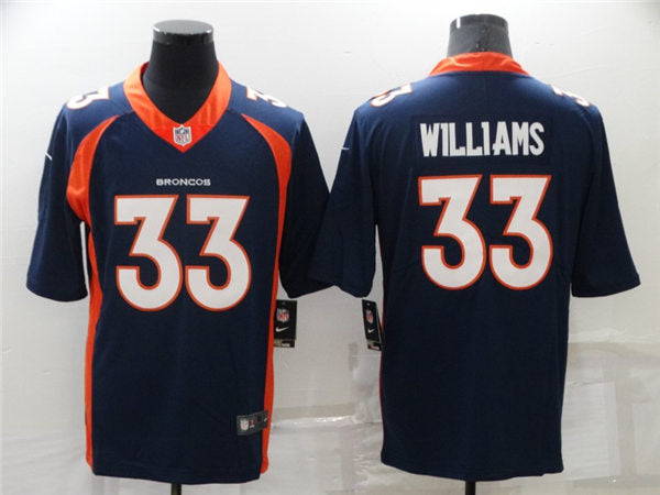 Men’s Denver Broncos #33 Javonte Williams Navy Nike NFL Vapor Untouchable Limited Jersey
