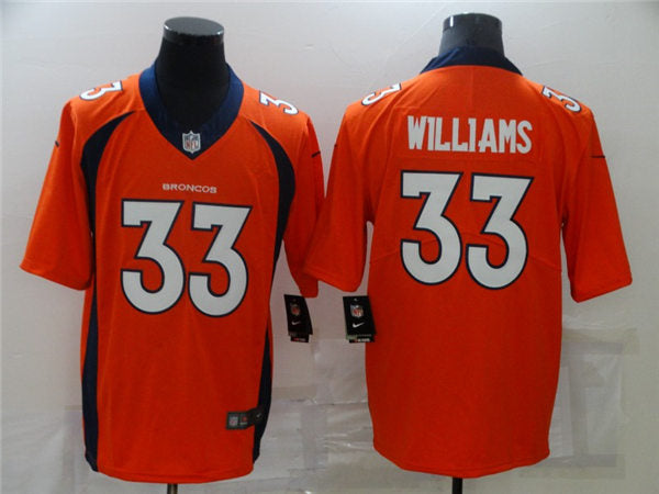 Men’s Denver Broncos #33 Javonte Williams Orange Nike NFL Vapor Untouchable Limited Jersey