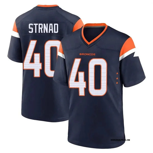Mens Denver Broncos #40 Justin Strnad Nike Navy Alternate Vapor F.U.S.E. Limited Jersey