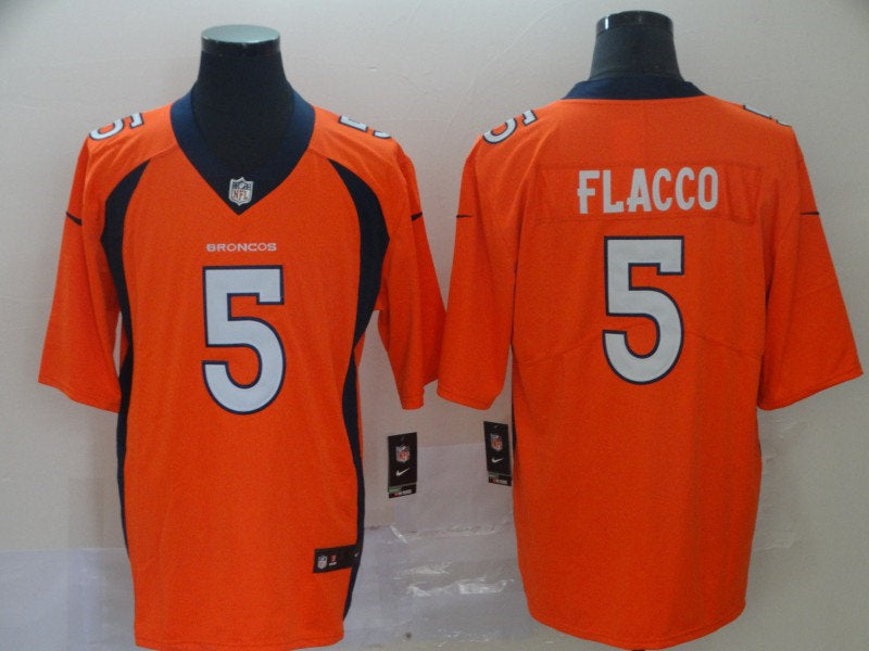 Men’s Denver Broncos #5 Joe Flacco Orange Nike NFL Vapor Untouchable Limited Jersey