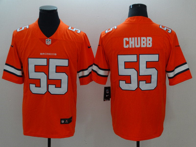 Men’s Denver Broncos #55 Bradley Chubb Orange Nike NFL Vapor Untouchable Color Rush Limited Player Jersey