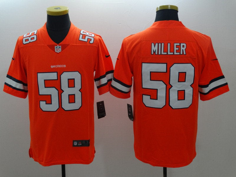 Men’s Denver Broncos #58 Von Miller Orange Nike NFL Vapor Untouchable Color Rush Limited Player Jersey