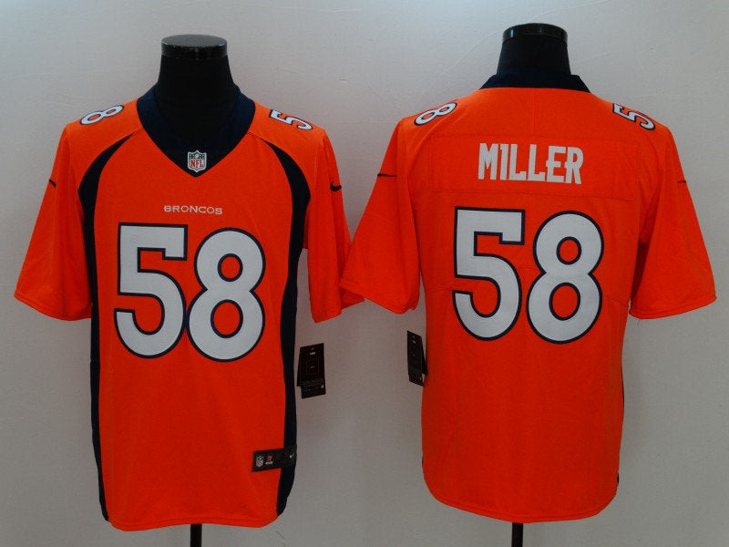 Men’s Denver Broncos #58 Von Miller Orange Nike NFL Vapor Untouchable Limited Jersey