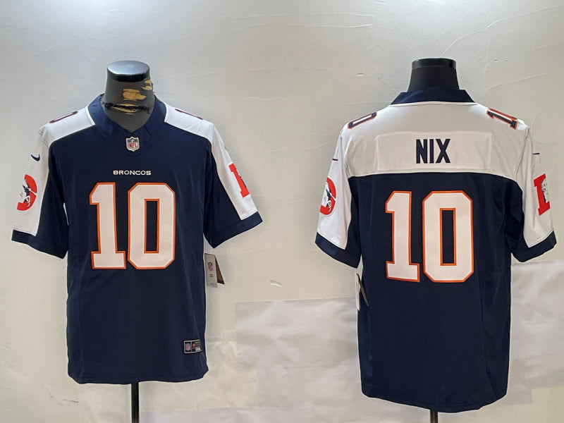 Men’s Denver Broncos Bo Nix #10 Navy Alternate Jersey