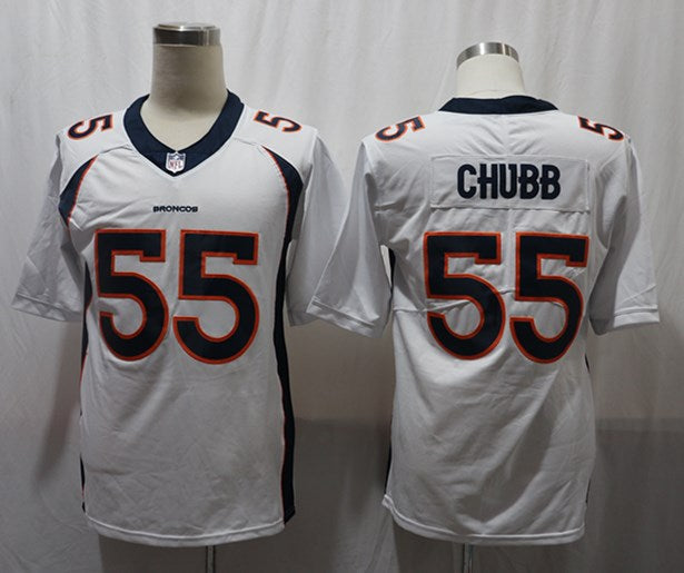 Men’s Denver Broncos Bradley Chubb #55 White Jersey