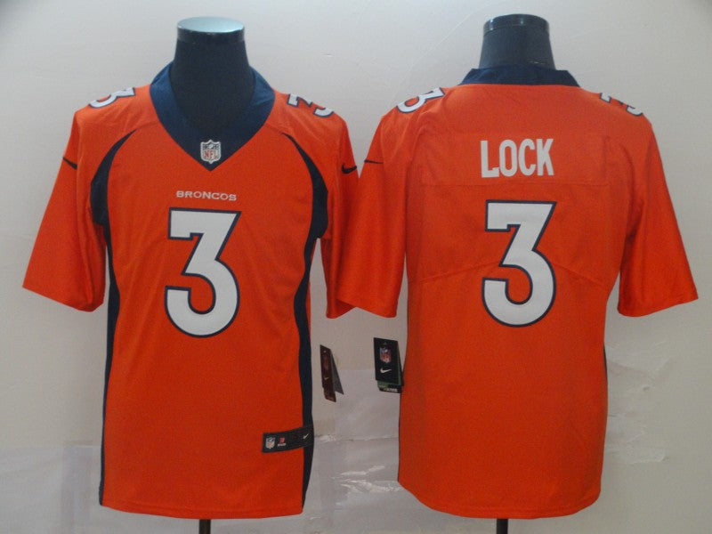 Men’s Denver Broncos Drew Lock #3 Orange Jersey