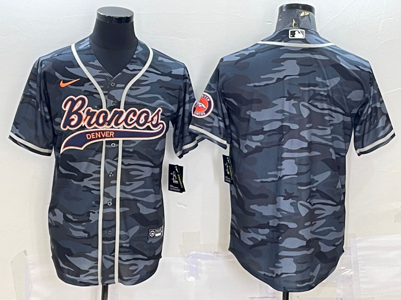 Men’s Denver Broncos Grey Camouflage Blank Jersey