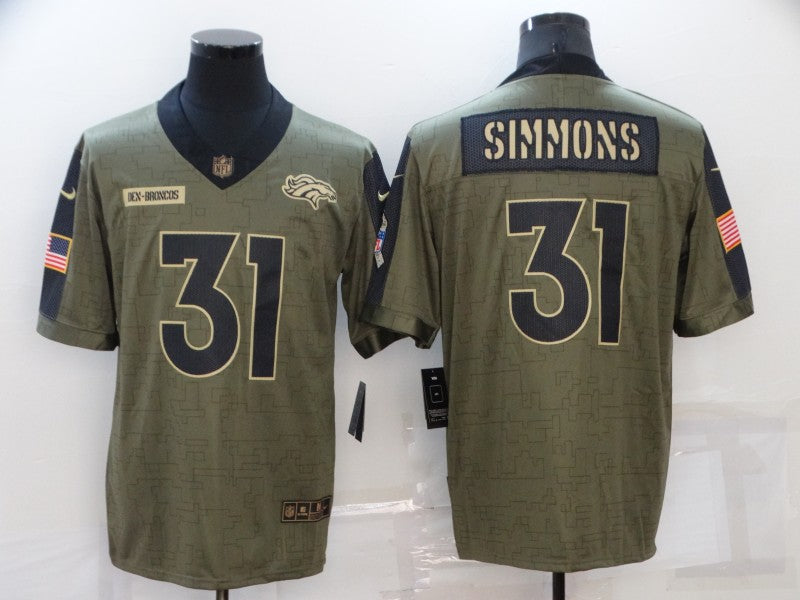Men’s Denver Broncos Justin Simmons #31 Brown Jersey