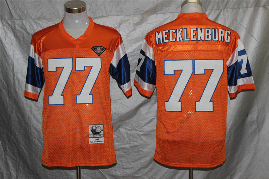 Men’s Denver Broncos Karl Mecklenburg Mitchell & Ness Orange Legacy Jersey