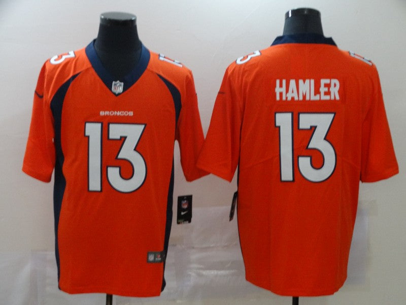 Men’s Denver Broncos KJ Hamler #13 Orange Jersey