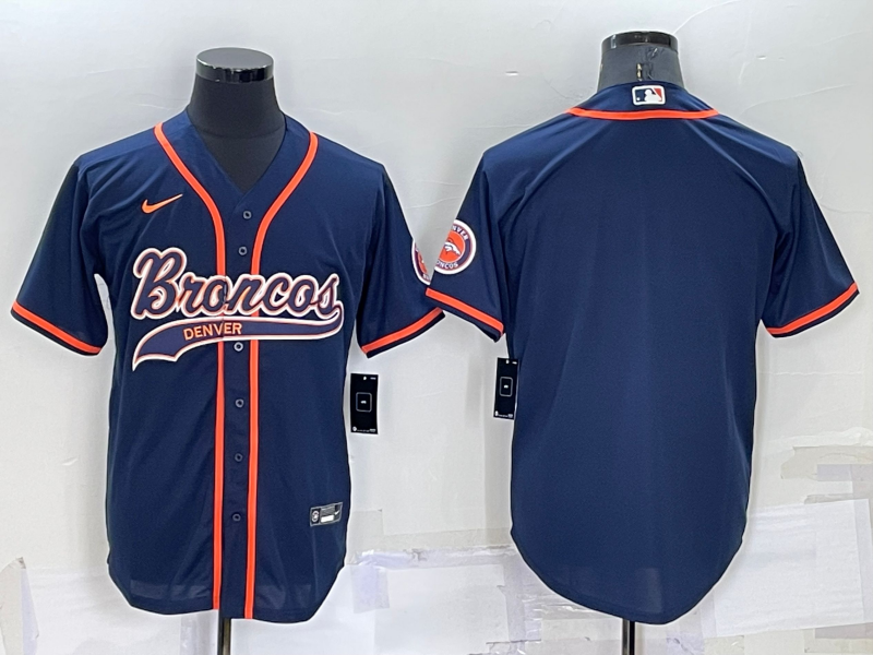 Men’s Denver Broncos Navy Blank Jersey
