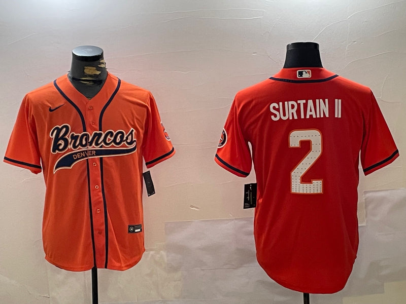Men’s Denver Broncos Patrick Surtain II #2 Orange Jersey