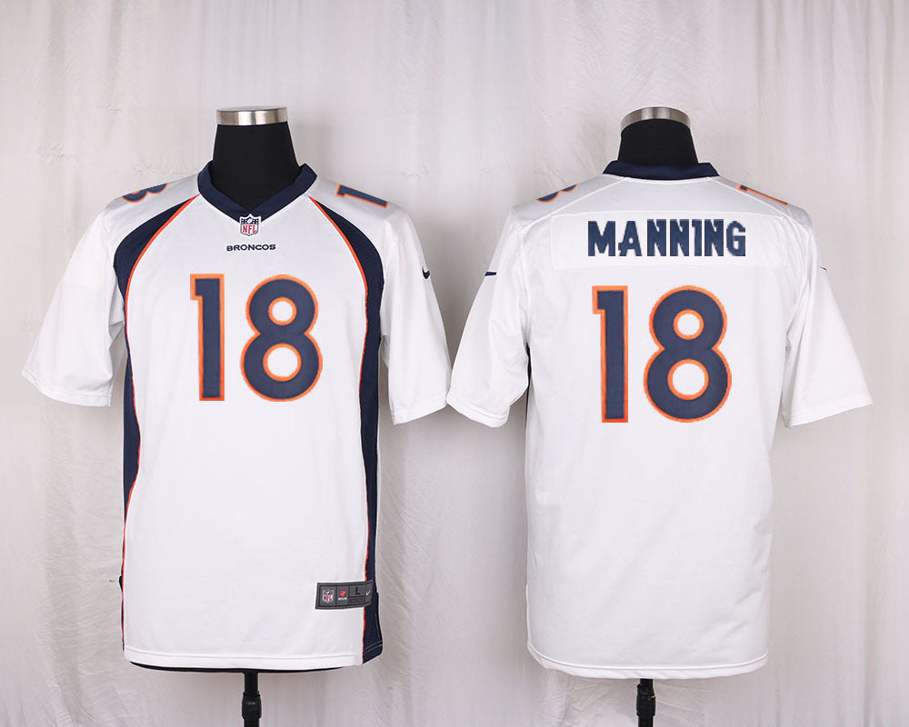 Men’s Denver Broncos Peyton Manning #18 White Jersey