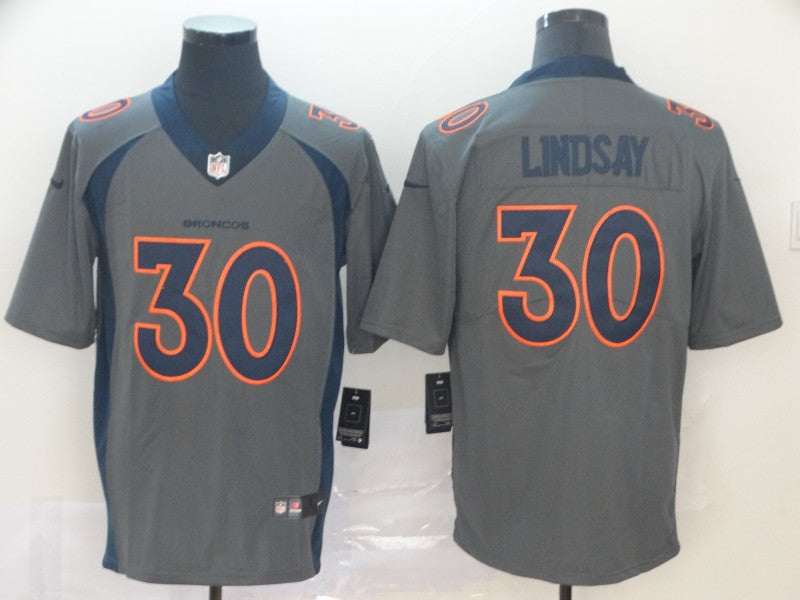 Men’s Denver Broncos Phillip Lindsay #30 Gray Inverted Legend Jersey