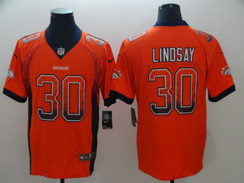 Men’s Denver Broncos Phillip Lindsay #30 Orange Jersey