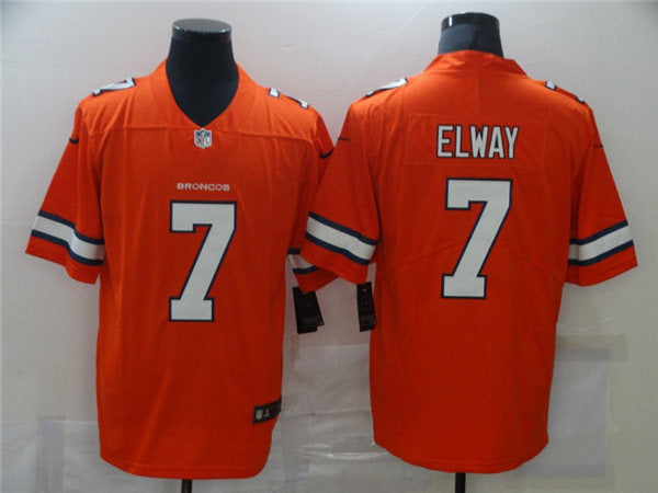 Men’s Denver Broncos Retired Player #7 John Elway Orange Nike NFL Vapor Untouchable Color Rush Limited Player Jersey