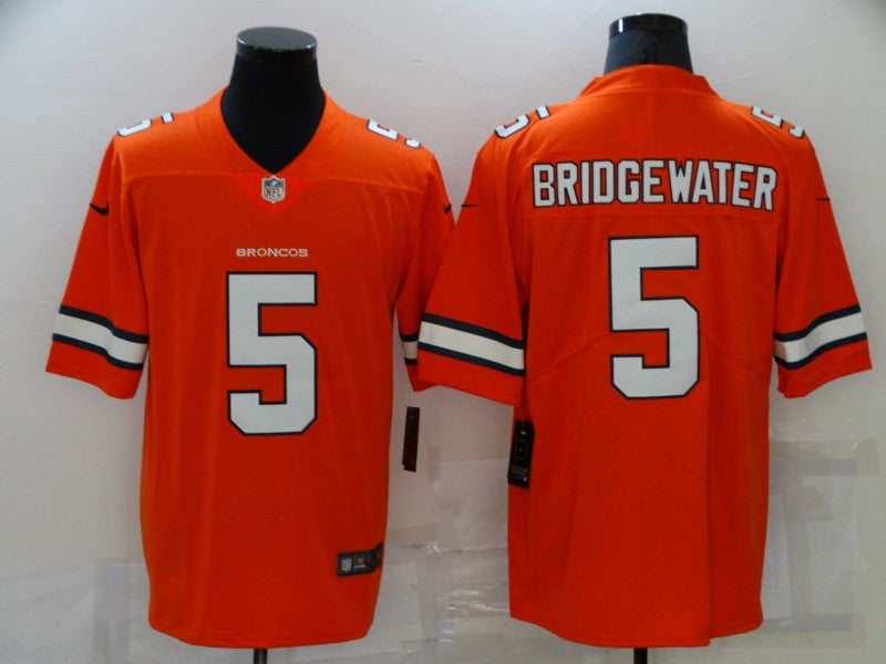 Men’s Denver Broncos Teddy Bridgewater #5 Orange Jersey