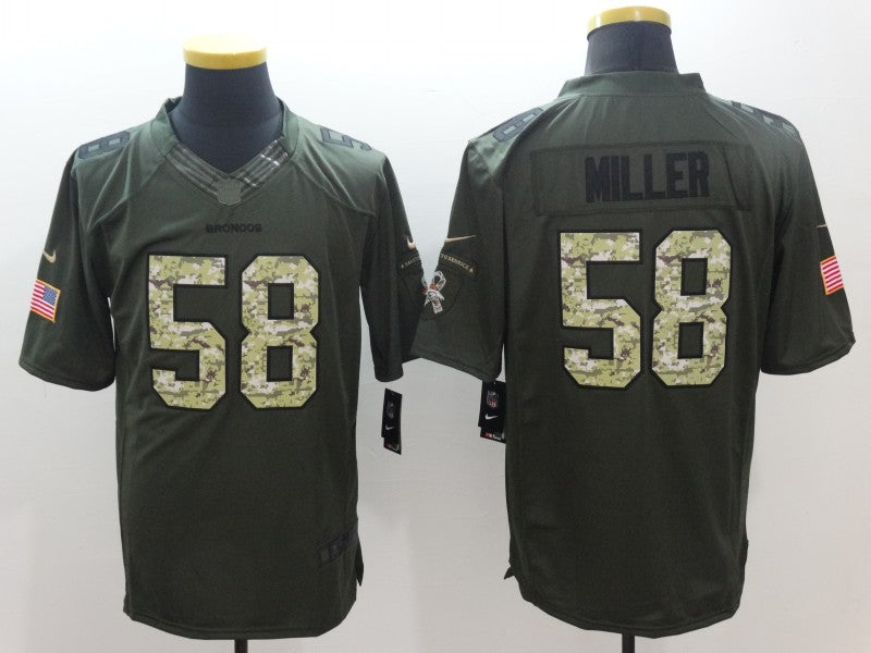 Men’s Denver Broncos Von Miller #58 Army Green Jersey