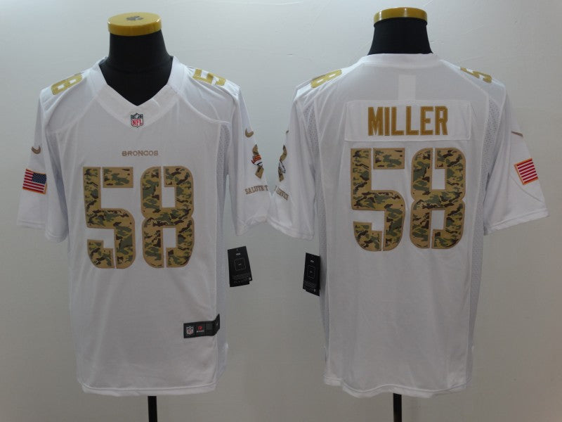 Men’s Denver Broncos Von Miller #58 White Jersey