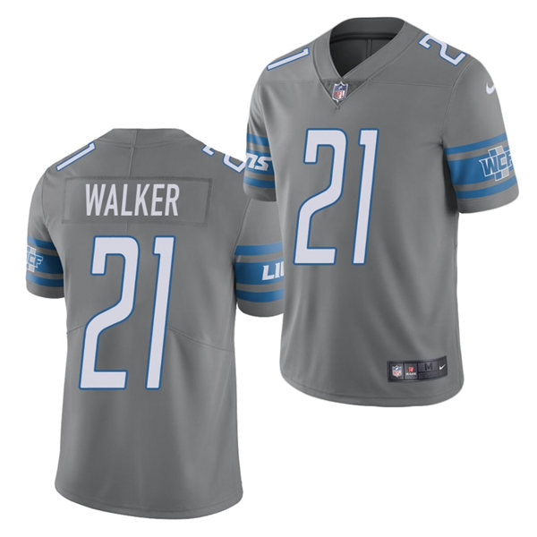 Men’s Detroit Lions #21 Tracy Walker Nike Steel Color Rush Limited Player Jersey