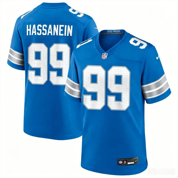 Mens Detroit Lions #99 Ahmed Hassanein Nike Blue Vapor F.U.S.E. Limited Jersey