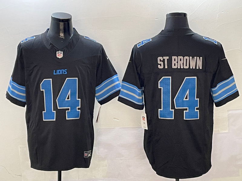 Men’s Detroit Lions Amon-Ra St. Brown #14 Black Alternate Jersey