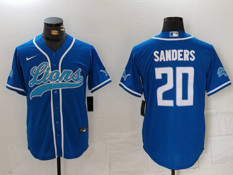 Men’s Detroit Lions Barry Sanders #20 Blue Jersey