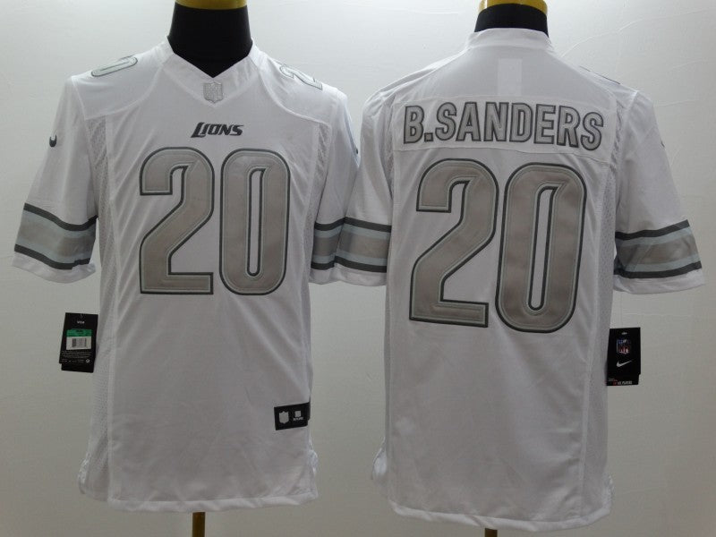 Men’s Detroit Lions Barry Sanders #20 White Jersey