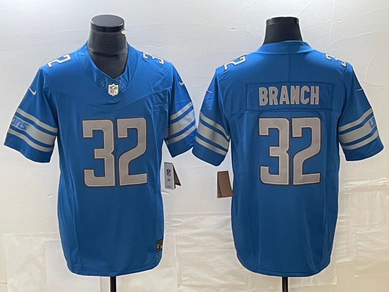 Men’s Detroit Lions Brian Branch #32 Blue 2023 NFL Draft Pick Jersey