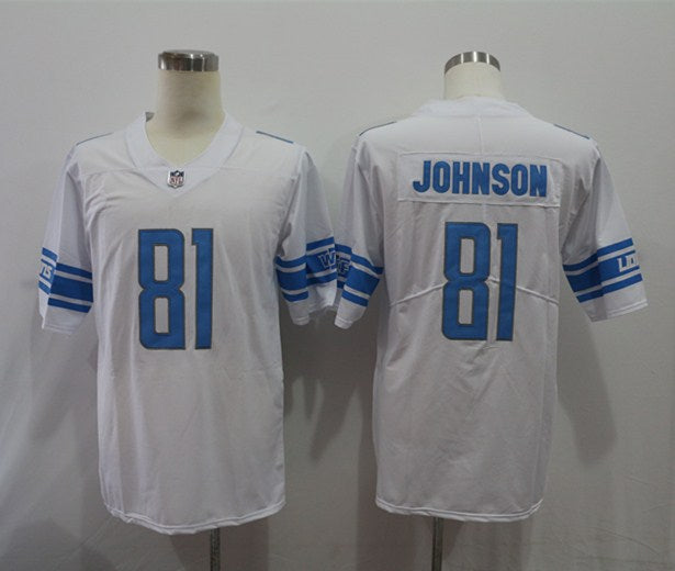 Men’s Detroit Lions Calvin Johnson #81 White Jersey