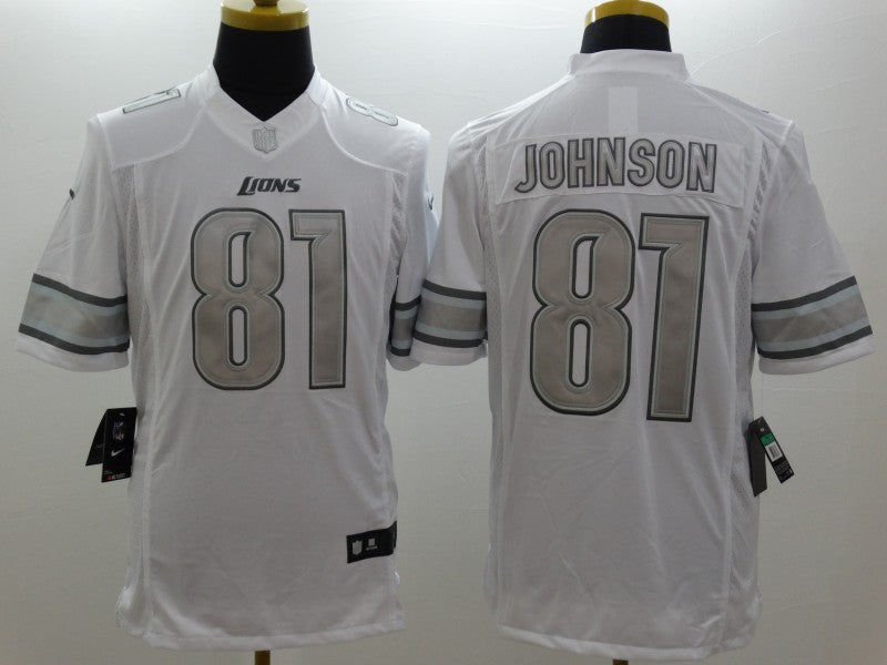 Men’s Detroit Lions Calvin Johnson #81 White Jersey