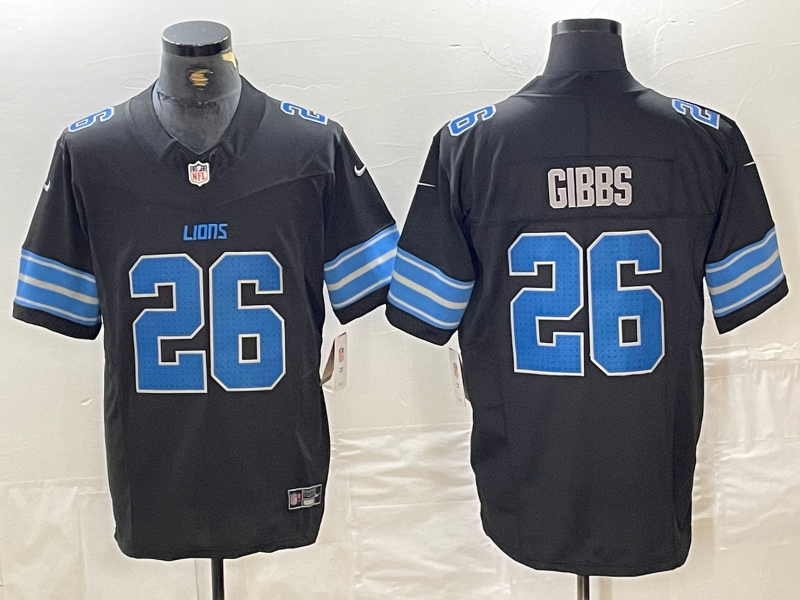 Men’s Detroit Lions Jahmyr Gibbs #26 Black Vapor F.U.S.E. Limited Jersey