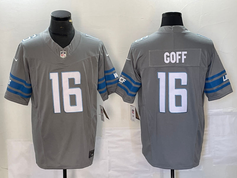 Men’s Detroit Lions Jared Goff #16 Gray Jersey