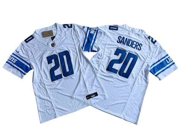 Men’s Detroit Lions Retired Player #20 Barry Sanders Nike White F.U.S.E. Vapor Limited Jersey