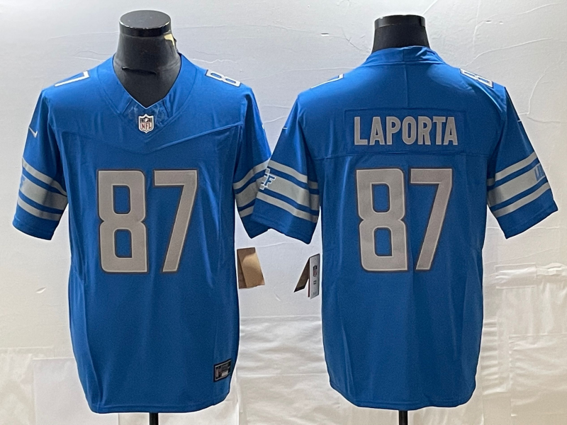 Men’s Detroit Lions Sam Laporta #87 Blue Jersey