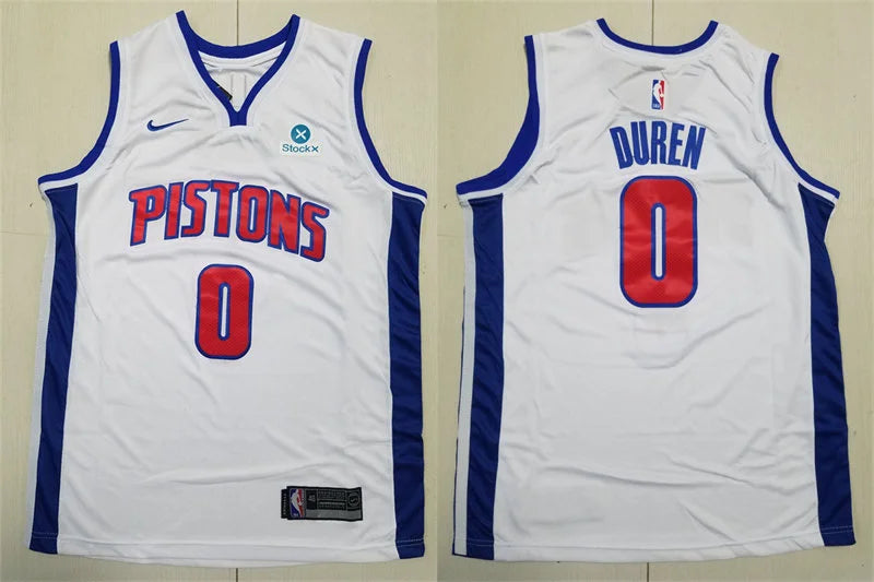 Mens Detroit Pistons #0 Jalen Duren White Association Edition Jersey