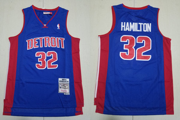 Men’s Detroit Pistons #32 Richard Hamilton Mitchell & Ness Royal 2003-04 Hardwood Classics Swingman Jersey