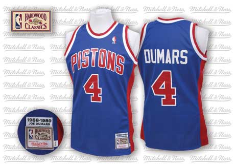 Men’s Detroit Pistons #4 Joe Dumars Blue Mitchell&Ness 1988-89 Throwback Hardwood Classics Jersey