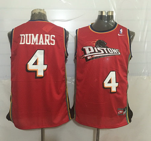 Men’s Detroit Pistons #4 Joe Dumars Red Hardwood Classics Soul Swingman Throwback Jersey