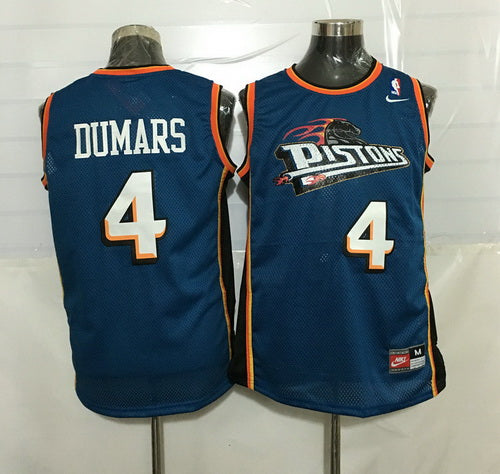 Men’s Detroit Pistons #4 Joe Dumars Teal Blue Hardwood Classics Soul Swingman Throwback Jersey