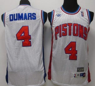 Men’s Detroit Pistons #4 Joe Dumars White Mitchell&Ness 1988-89 Throwback Hardwood Classics Jersey