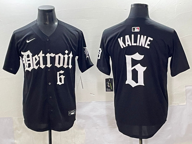 Men’s Detroit Tigers Al Kaline #6 Black Limited Jersey