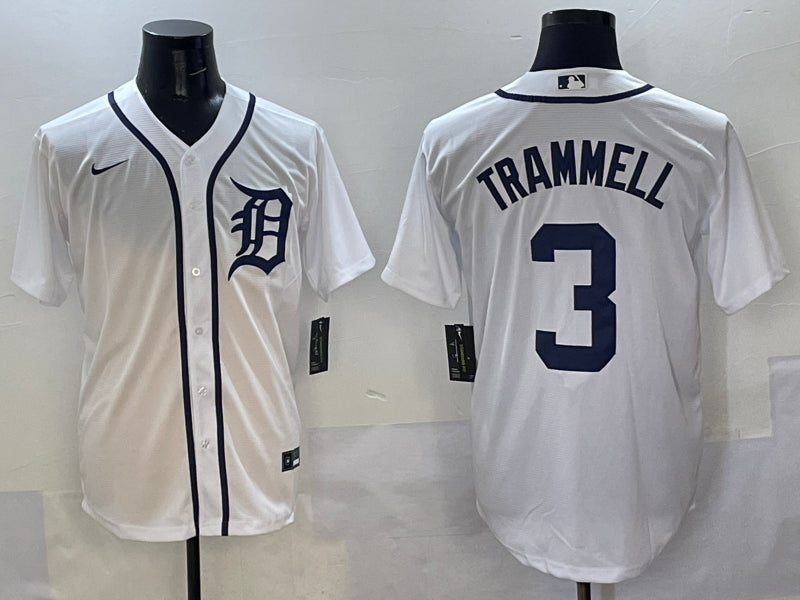 Men’s Detroit Tigers Alan Trammell #3 White Limited Jersey