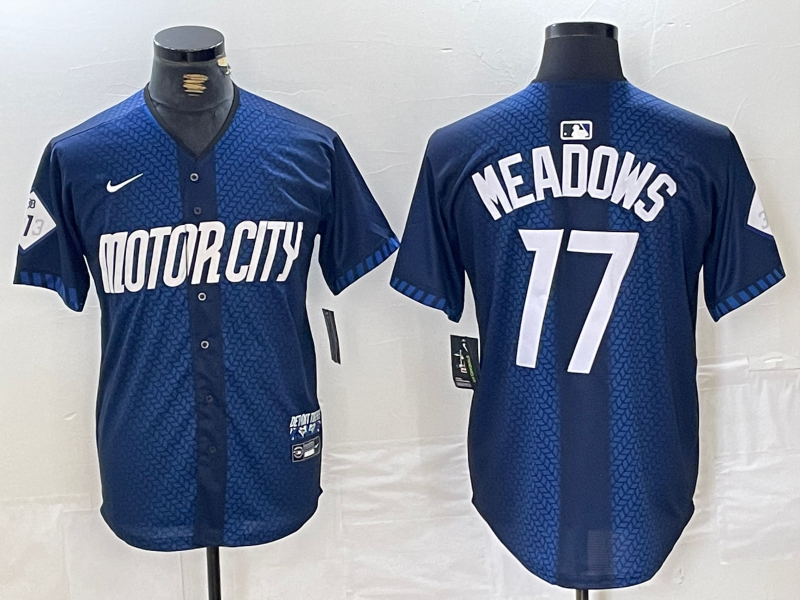 Men’s Detroit Tigers Austin Meadows #17 Navy 2024 City Connect Limited Jersey