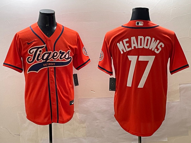 Men’s Detroit Tigers Austin Meadows #17 Orange Jersey